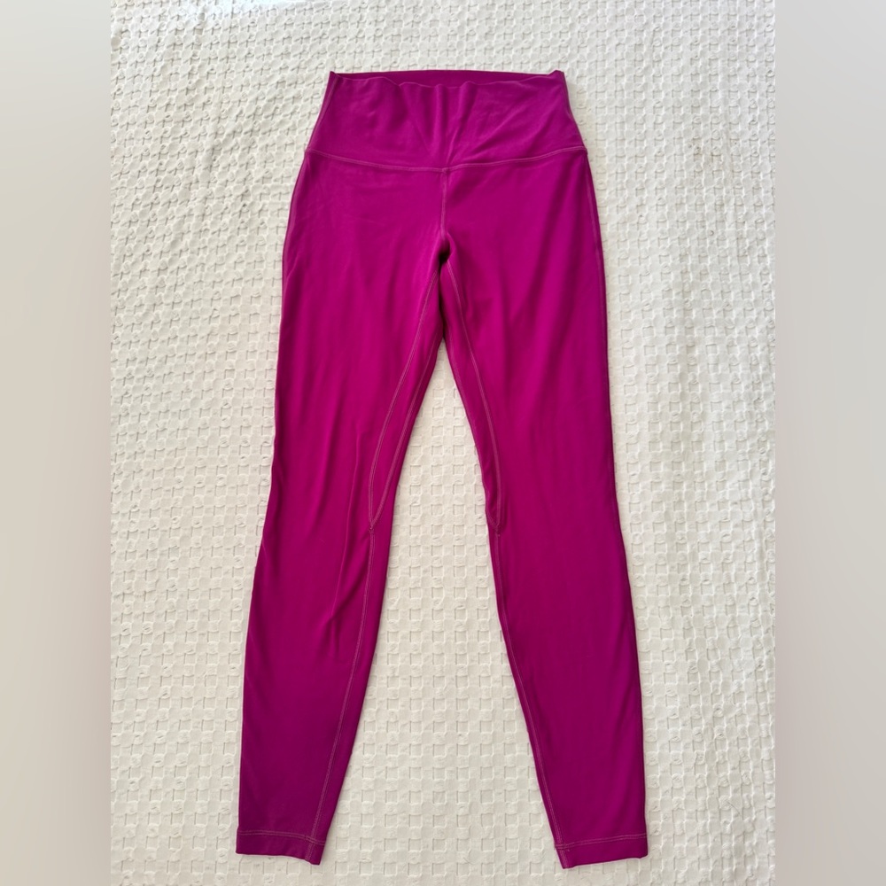 Lululemon Wunder Under High Rise Leggings Magenta Pink Size 8 Yoga Pants